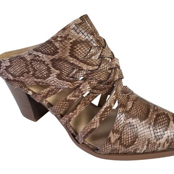 NWOT Comfort Est 1946 Snake Print Mules Size 10W - Picture 7 of 8